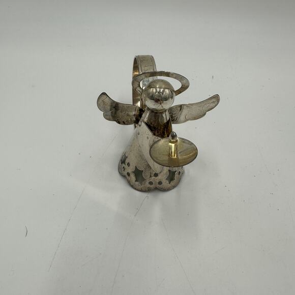 Vintage Silver Plate Christmas Angel Napkin Rings 1.5" Table Decor Set of 4 - Picture 8 of 9
